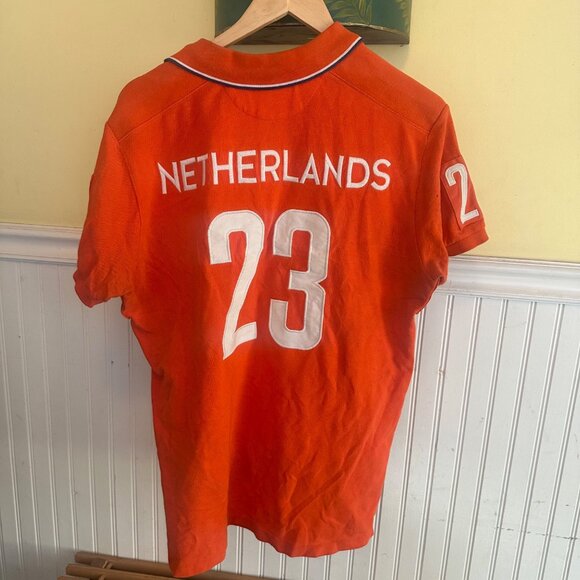 Polo Ralph Lauren Netherlands Orange Polo Shirt Custom Fit M Embroidered Logo - Picture 2 of 7